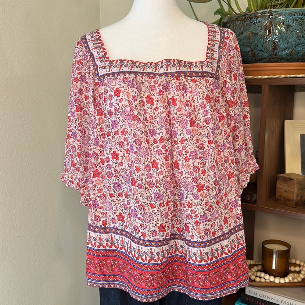 Knox Rose Rebel Red Boho Blouse